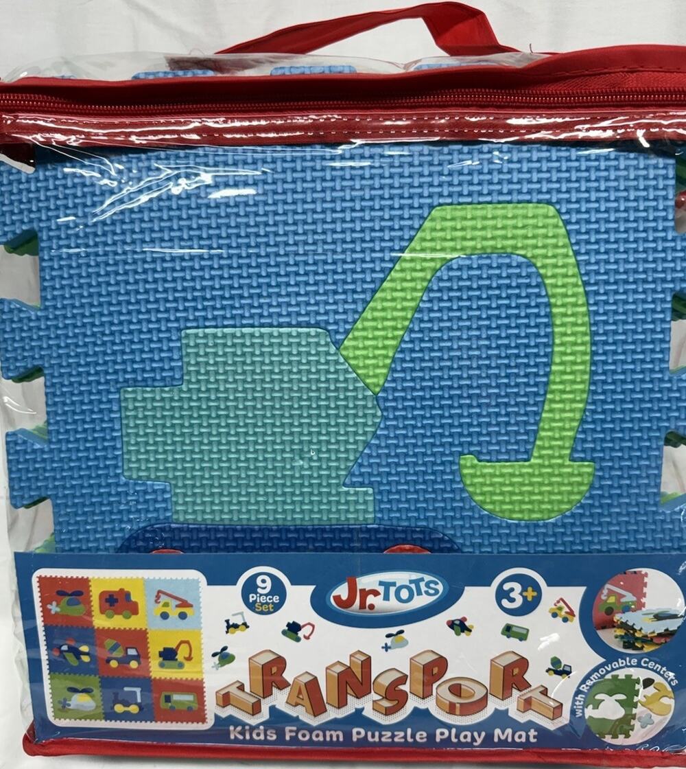 Jr.TOTS Transportation Kids Foam Puzzle Play Mat 9-Piece Set Ages 3+